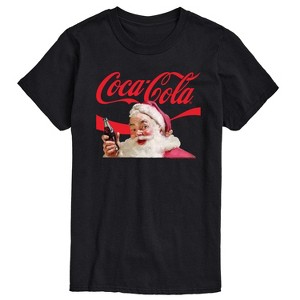 Men's - Coca Cola - Santa Closeup Coca Cola Logo Short Sleeve Graphic T-Shirt - 1 of 4