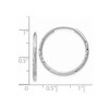 Black Bow Jewelry 1.5mm x 24mm 14k White Gold Satin Diamond-Cut Endless Hoop Earrings - 4 of 4