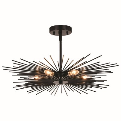 Vaxcel Nikko 6 - Light Semi-Flush Mount in  Matte Black