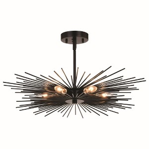 Vaxcel Nikko 6 - Light Semi-Flush Mount in  Matte Black - 1 of 4