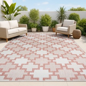 Cyrus Modern Geometric Tile Pattern Indoor/Outdoor Area Rug - JONATHAN Y - 1 of 4