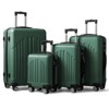 Karl Home 4 Piece Set of Mustard ABS Trolley Cases Vertical Stripes Luggage Green - 3 of 4