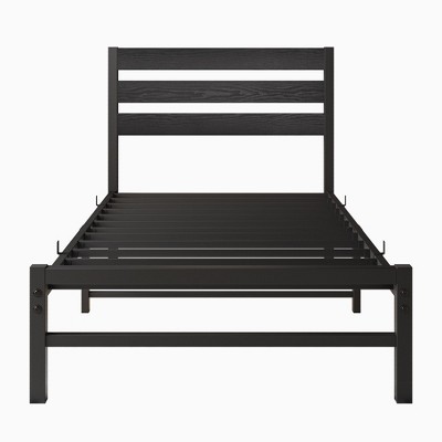 NicBex Wood Platform Bed Frame with Vintage Style Headboard and Metal Slats Support