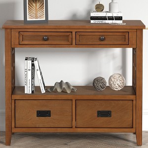 NicBex 36" Farmhouse Console Table Entryway Table with 4 Drawers and 1 Storage Shelf for Living Room, Entryway, Hallway - 1 of 4