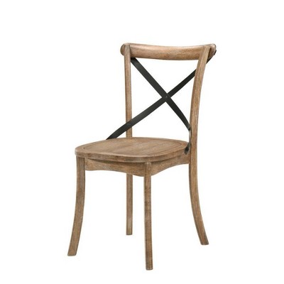 Rustic Oak High Cross Back Side Chair