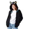 Chococat Cosplay Long Sleeve Women's Black Zip Hoodie - 4 of 4