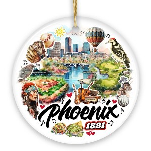 Artistic Phoenix City Handcrafted Ceramic Ornament, Arizona State Souvenir and Tree Decor| OrnamentallyYou - 1 of 4