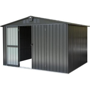 Outdoor Storage Shed, Galvanized Metal Garden Tool Shed,   Garden Storage Cabinet, Rust-Proof Metal Tool Shed for Backyard - 1 of 4