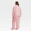 Women's Cloud Knit Modal Long Sleeve Notch Collar Top and Pants Pajama Set - Auden™ Red & White Stripe - 2 of 3