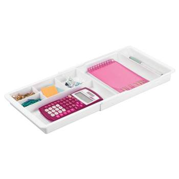 mDesign Expandable Plastic Drawer Office Storage Organizer/Container
