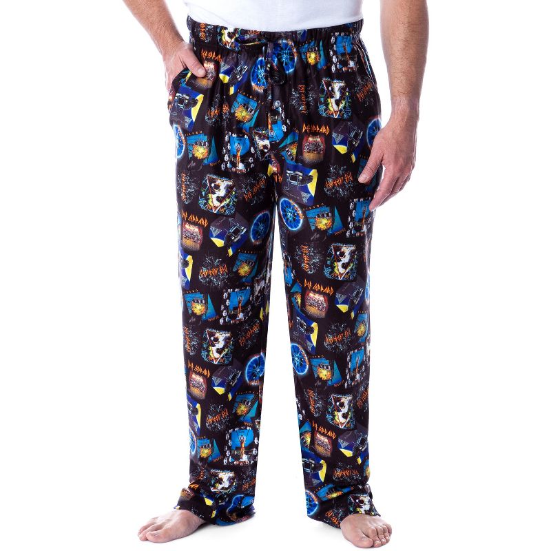 Def Leppard Men's Rock Band Album Covers Print Lounge Sleep Pajama Pants Multicolored, 1 of 5