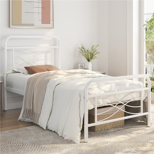 Yaheetech Vintage Metal Bed Frame with headboard - 1 of 4