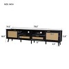 78.8" Modern Farmhouse Rattan TV Stand for 85 Inch TV with Storage Cabinets and Open Shelves for Living Room-Baofuwish - 4 of 4