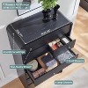 7 Drawers Dresser for Bedroom, Modern Dressers & Chests of Drawers with Curved Profile Design, Wooden Dresser for Living Room, Black - 2 of 4