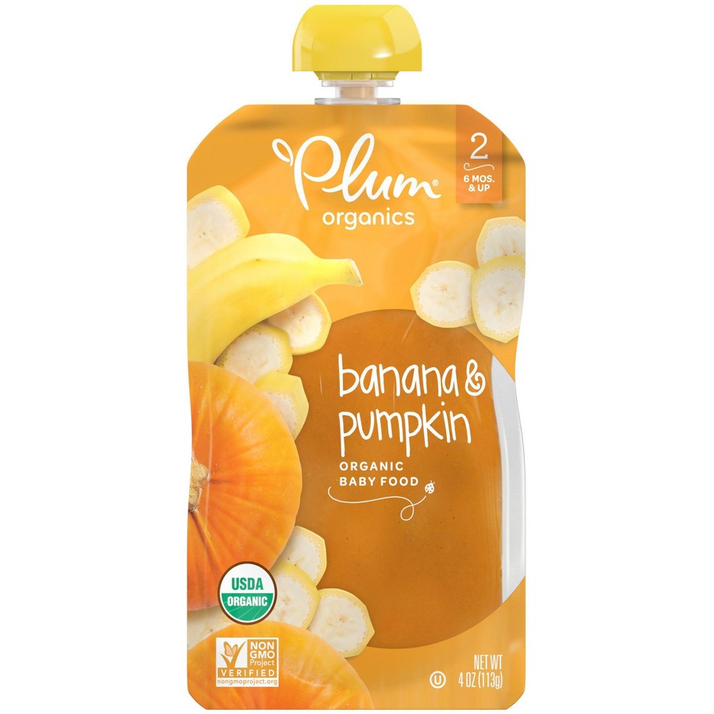 UPC 890180001238 product image for Plum Organics Baby Food Stage 2 Pumpkin & Banana 4 oz | upcitemdb.com