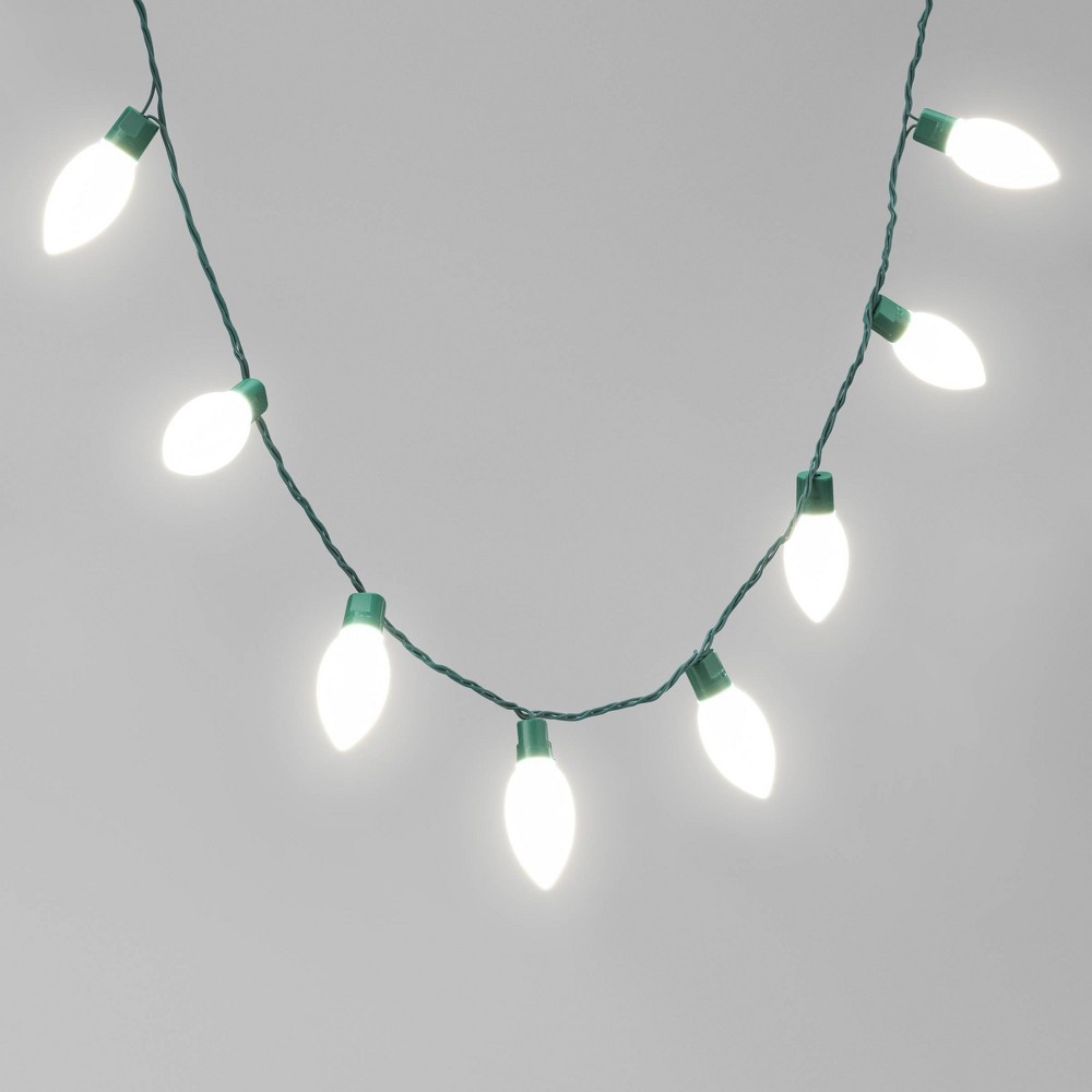 25ct LED C9 Classic Glow Indoor Outdoor Christmas String Lights Warm White with Green Wire - Wondershop™