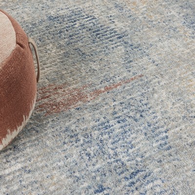 Elysian Ivory Abstract Synthetic 4' x 6' Easy-Care Area Rug