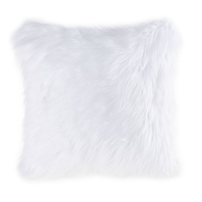 22"x22" Oversize Faux Fur Square Throw Pillow - Hastings Home, 1 of 6