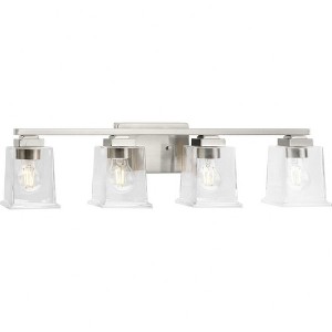 Progress Lighting Gilmour 4-Light Vanity Light, Brushed Nickel, Clear Glass Shades - 1 of 1