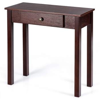 Costway Console Table with Drawer Entryway Hallway Accent Wooden Table Espresso