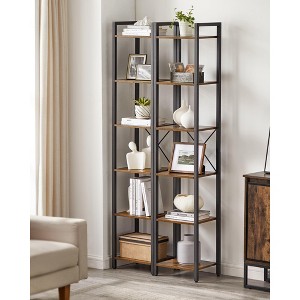 Tall 6-Tier Narrow Bookshelf, Skinny Bookcase with Steel Frame for Living Room, Home Office, Study - Industrial Style, 11.8 x 15.7 x 73.8 Inches - 1 of 4