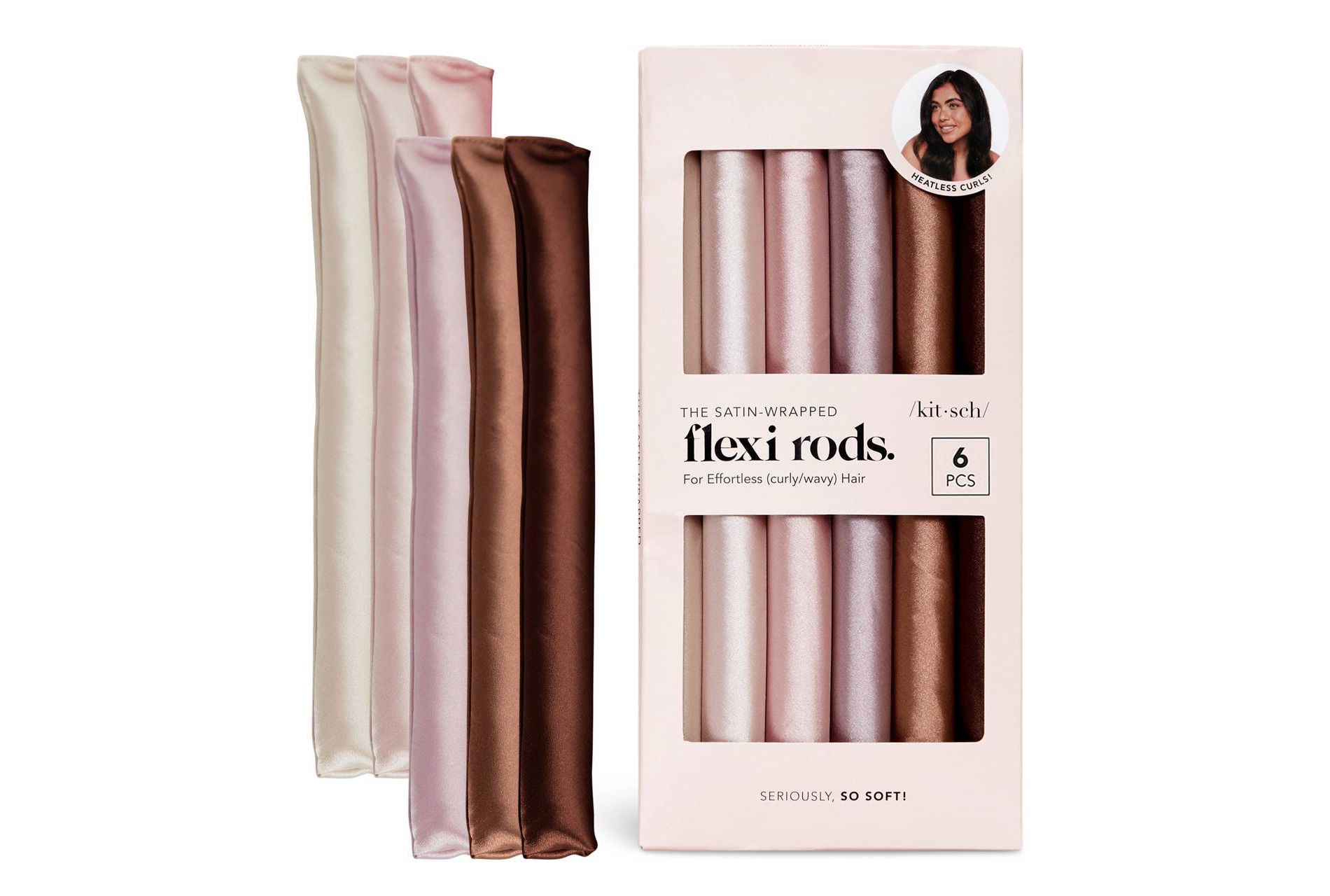 Kitsch Flexi Rods Hair Rollers - Rosewood - 6pk