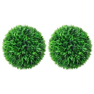 Aghana Digitals 2-Pack 15" UV-Resistant Polyethylene Artificial Boxwood Balls - Lush Green, - 1 of 4