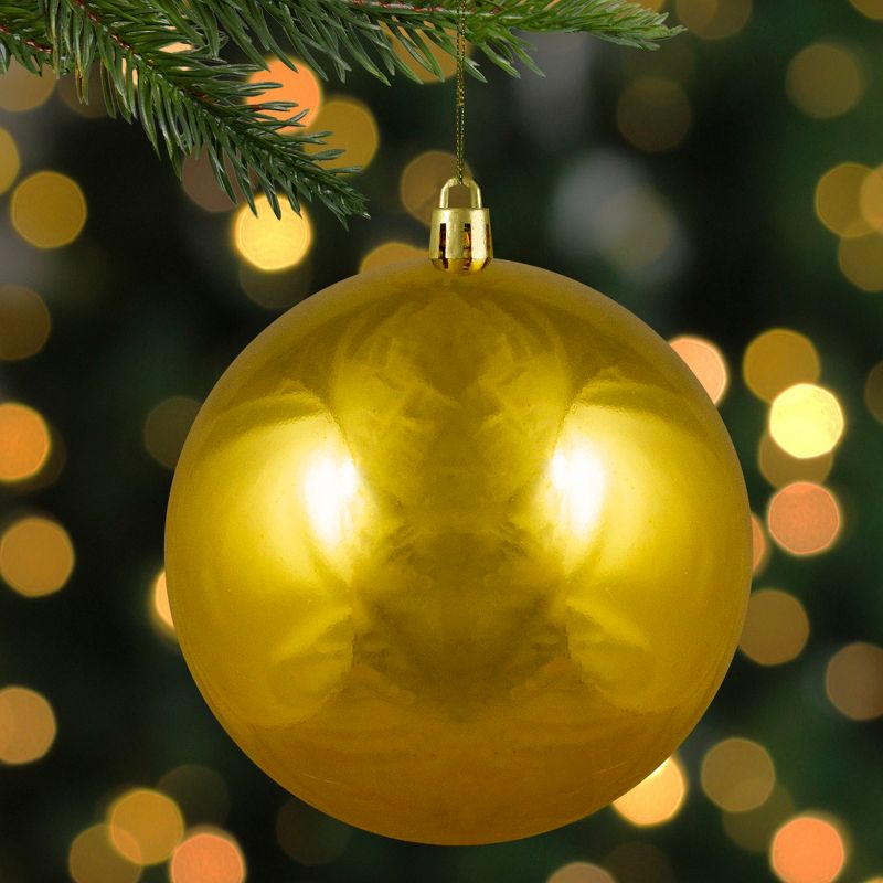 Northlight 4" Shatterproof Shiny Christmas Ball Ornament - Gold, 3 of 4