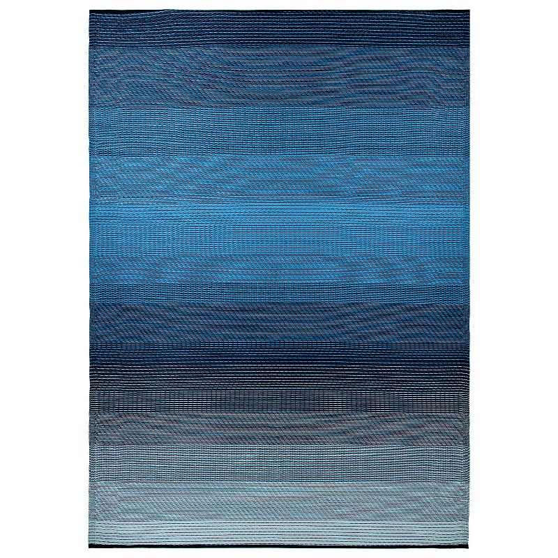 World Rug Gallery Contemporary Stripe Shade Reversible Recycled Plastic Outdoor Rugs, 1 of 12