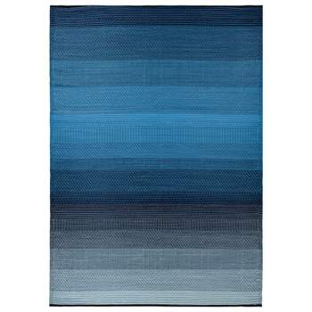 World Rug Gallery Contemporary Stripe Shade Reversible Recycled Plastic Outdoor Rugs