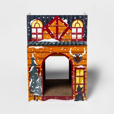 Winter Lodge Cat Scratcher House - L - Wondershop™