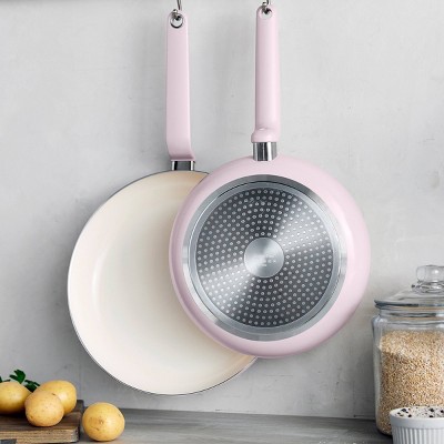 GreenPan Rio Advanced 2pc (10 and 12) Ceramic Nonstick Fry Pan Set Pink