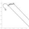 Black Bow Jewelry 1 mm Adjustable Singapore Chain Necklace in 10K White Gold, 22 Inch - 2 of 4