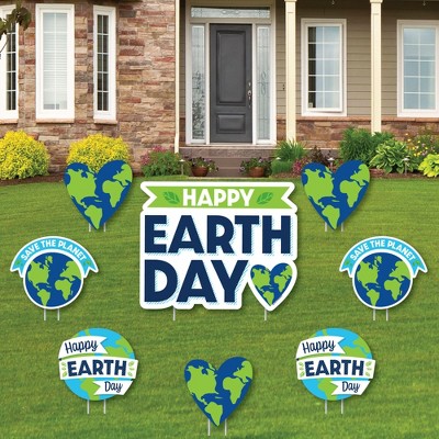 Big Dot of Happiness Happy Earth Day - Yard Sign and Outdoor Lawn Decorations - Save the Planet Yard Signs - Set of 8