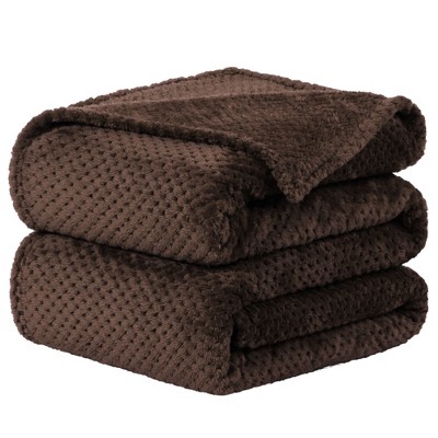 Piccocasa Flannel Fleece Bed Blankets Fuzzy Plush Lightweight Bed Blankets  Chocolate 70x78 : Target