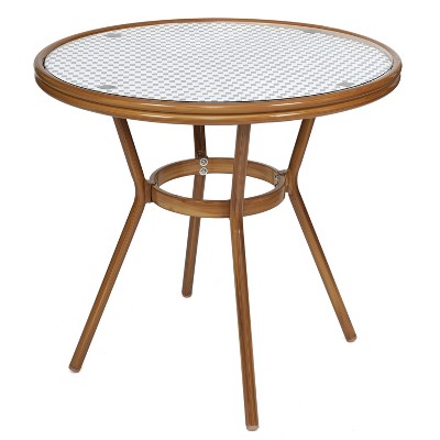 white & navy rattan/natural frame