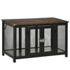 VisioGear Dog Crate with Openable Top, Big Dog Crate End Table, Puppy Crate for Small Dogs Indoor, Brown & Black, 35.5"*19.8"*22" - 4 of 4