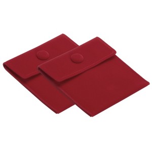 Unique Bargains Velvet Snap Button Dense Stitches Jewelry Bag 2 Pcs - 1 of 4