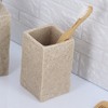 Evideco French Home Goods Modern Square Resin Stone Effect Bathroom Tumbler – Versatile Toothbrush Holder, Makeup Brush Cup and Countertop Organizer - 2 of 4