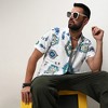Campus Sutra Men Men's Chalk White Mesh Aztec Shirt - 2 of 3