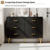 6 Drawer Dresser,Modern Chest of Drawers Organizer Storage with Drawers,Large Storage Cabinet,Modern Design Dresser for Bedroom,Living Room,Porch - 4 of 4