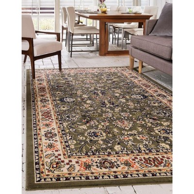 Reversible Easy Care Green Synthetic 8' x 10' Area Rug