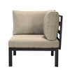 LeisureMod 2-Piece Corner Chair Loveseat Upholstered in Polyester with Aluminum Frame and Removable Cushion Hamilton Collection - image 3 of 4