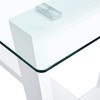 NicBex Dining Table Modern Dining Table with 0.4" Tempered Glass Top and MDF Trapezoid Bracket for Kitchen, Dining Room - 2 of 4