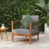 KTMBDW Patio Club Chair with Handwoven Rope Accents & Curved Backrest - Boho Patio Lounge Chair with Cushions for Porch, Garden - 2 of 4