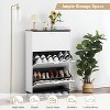 EcoSummer Shoe Storage Cabinet with 3 Flip Drawers, Narrow Freestanding Shoe Rack Organizer for Entryway, White. - 3 of 4