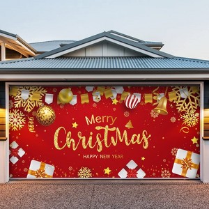 7x16ft Christmas Garage Door Banner - Weather-Resistant Vinyl Holiday Banner for Outdoor Indoor Decor, Home, Church & Party (Blue) - 1 of 4