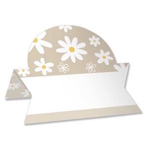 Big Dot of Happiness Tan Daisy Flowers - Floral Party Tent Buffet Card - Table Setting Name Place Cards - Set of 24 - 1 of 4