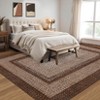 9x12 Rugs Large Washable Braided Print Area Rug, Non-Slip Rustic Carpet with Border, Stain Resistant Indoor Accent Rug (Brown) - 3 of 4