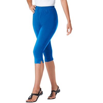 Woman Within Plus Size Petite Stretch Cotton Capri Legging